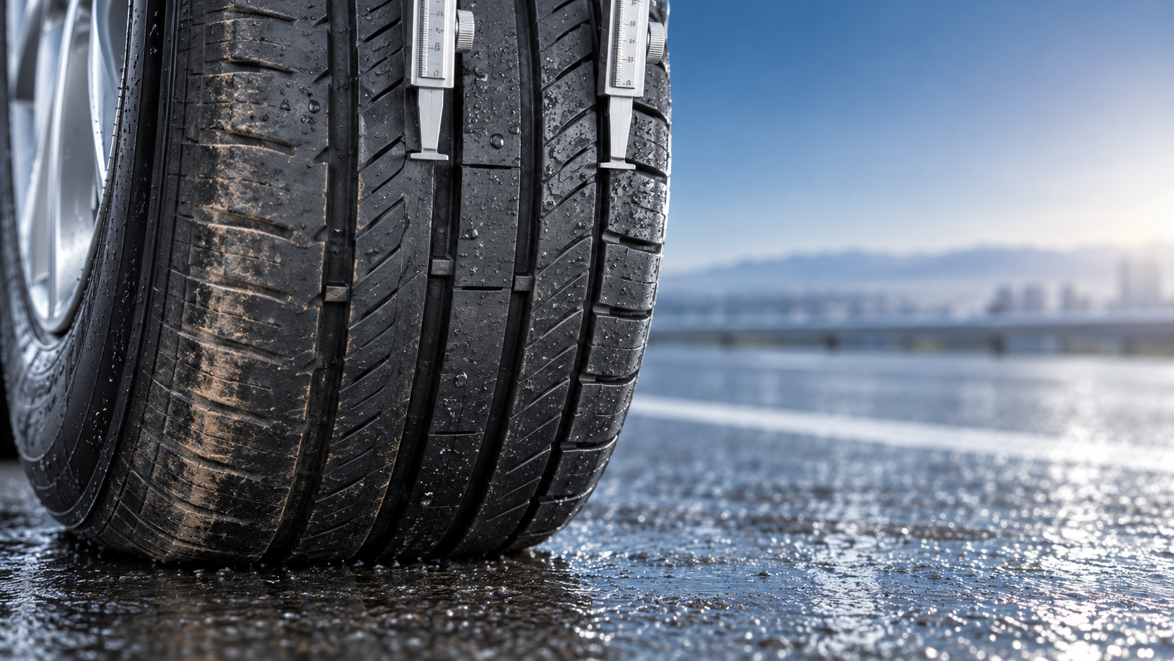 When should passenger car tires be replaced for uneven tread wear?