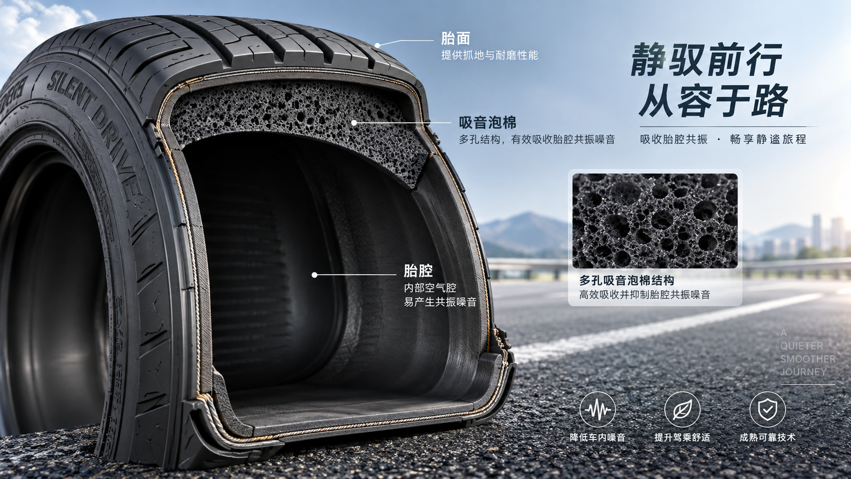 Do silent cotton tires reduce road noise or tire cavity resonance?