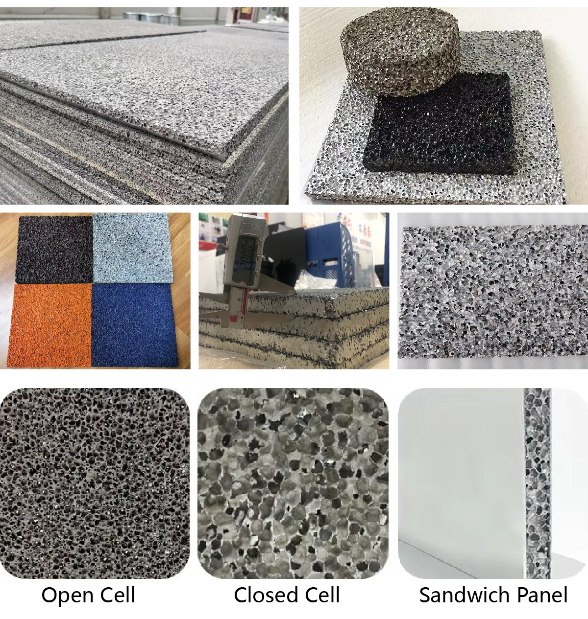 Foam Aluminum Metal 5ppi Open Cell/close Cell 2mm 3mm 5mm 10mm Thickness Al Porous Metal Foam
