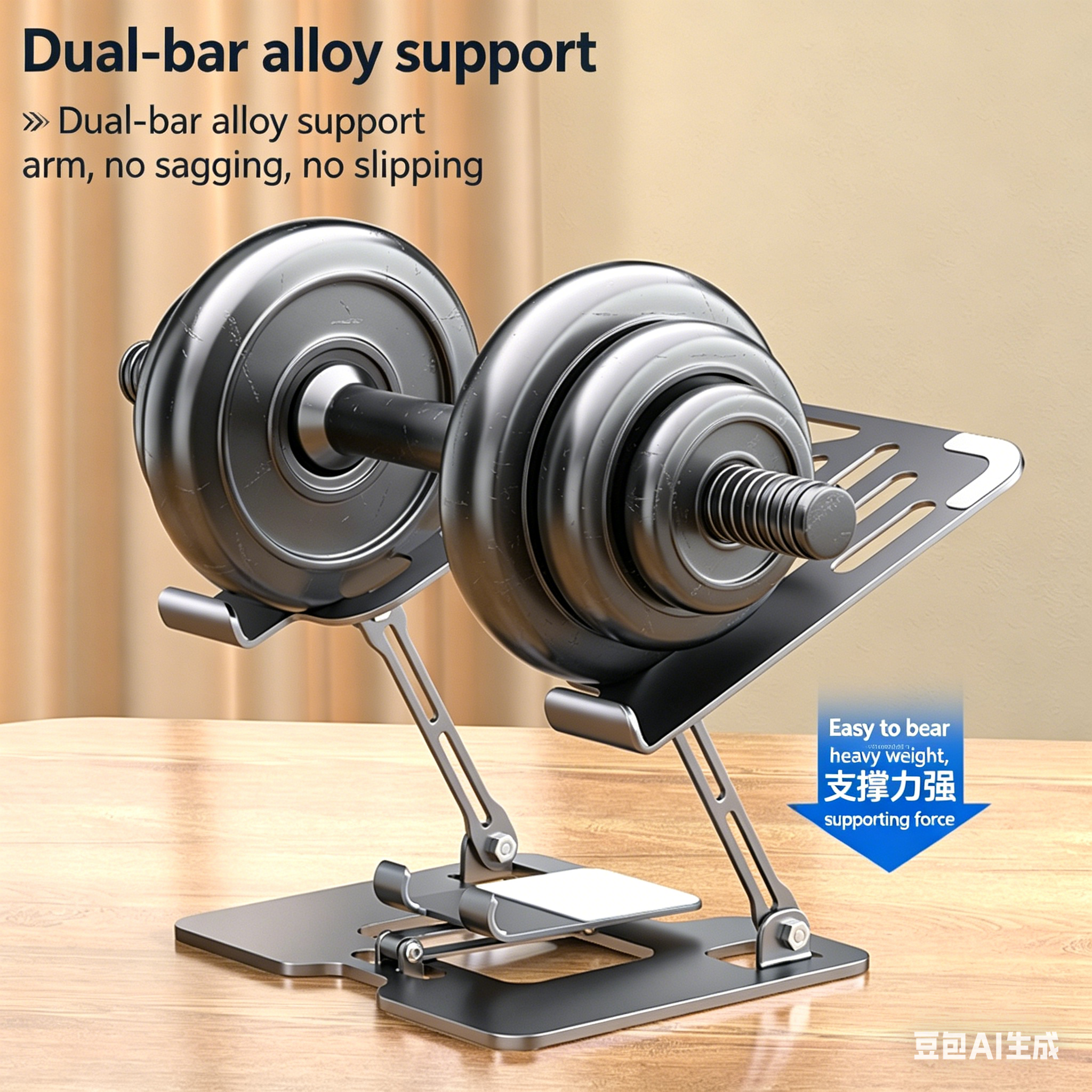 Support ergonomique réglable pour ordinateur portable avec porte-téléphone | Rehausseur de bureau durable pour le travail & le bureau