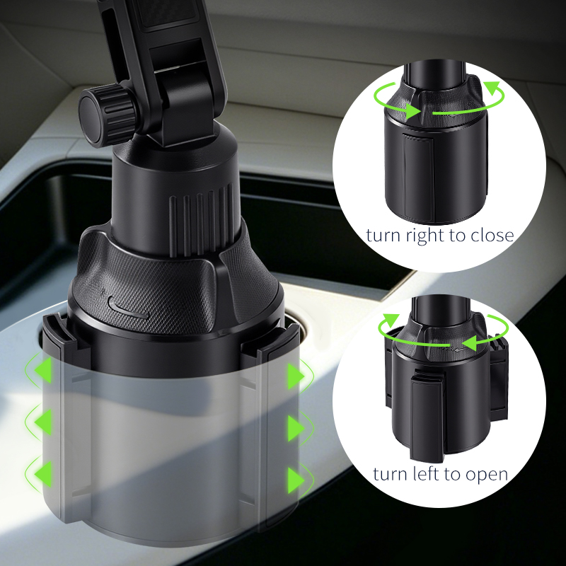 Support de fente de porte-gobelet 2-en-1 réglable, convient à tous les smartphones & tablettes pour la navigation en voiture & une utilisation multi-scènes