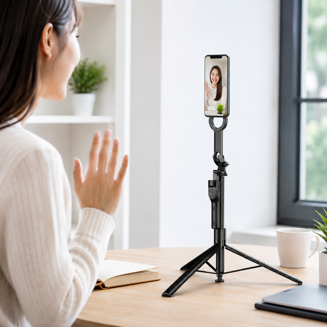 Perche à selfie Bluetooth magnétique avec trépied à ouverture automatique pour iPhone MagSafe