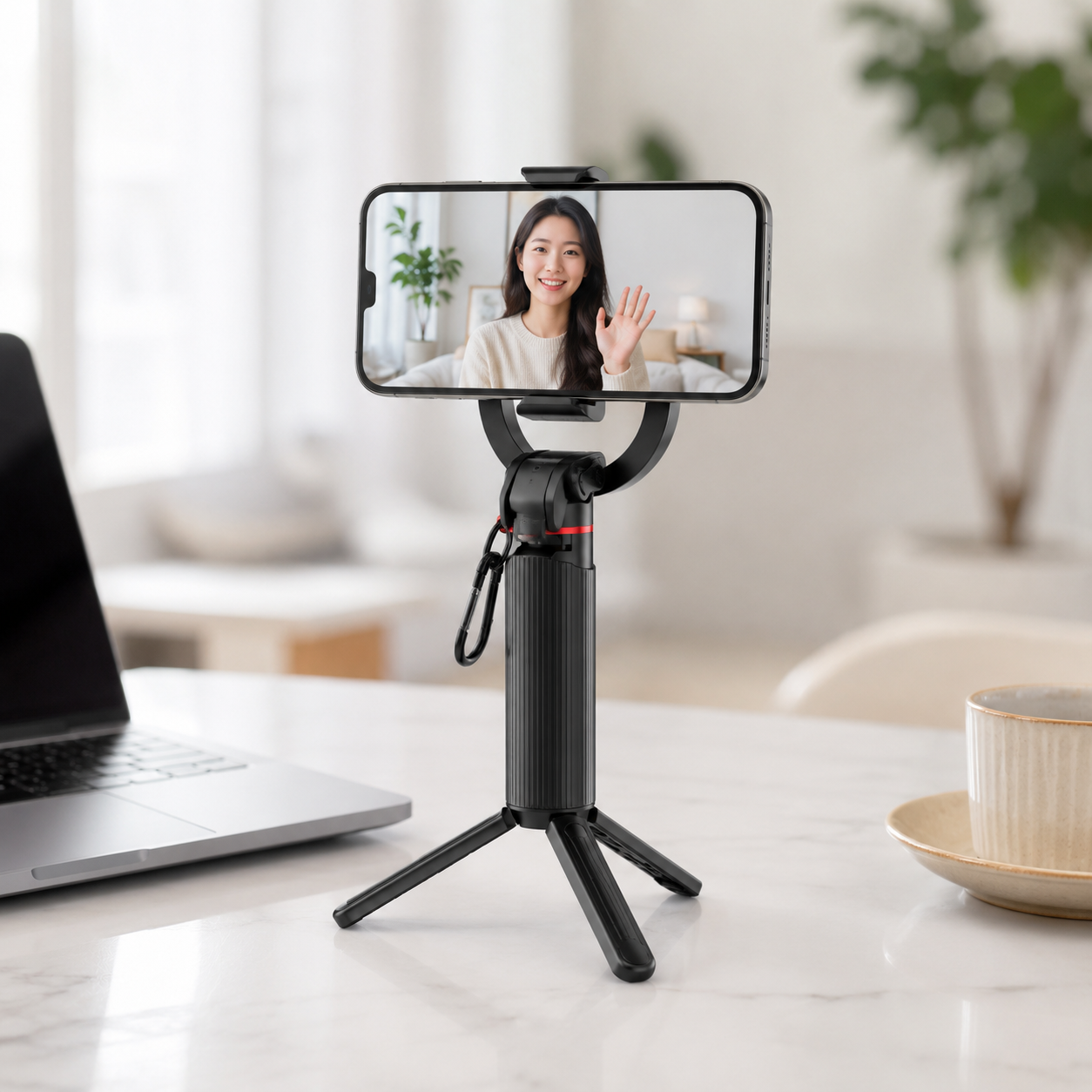 Trépied selfie mini magnétique F08, support de téléphone MagSafe avec ouverture rapide