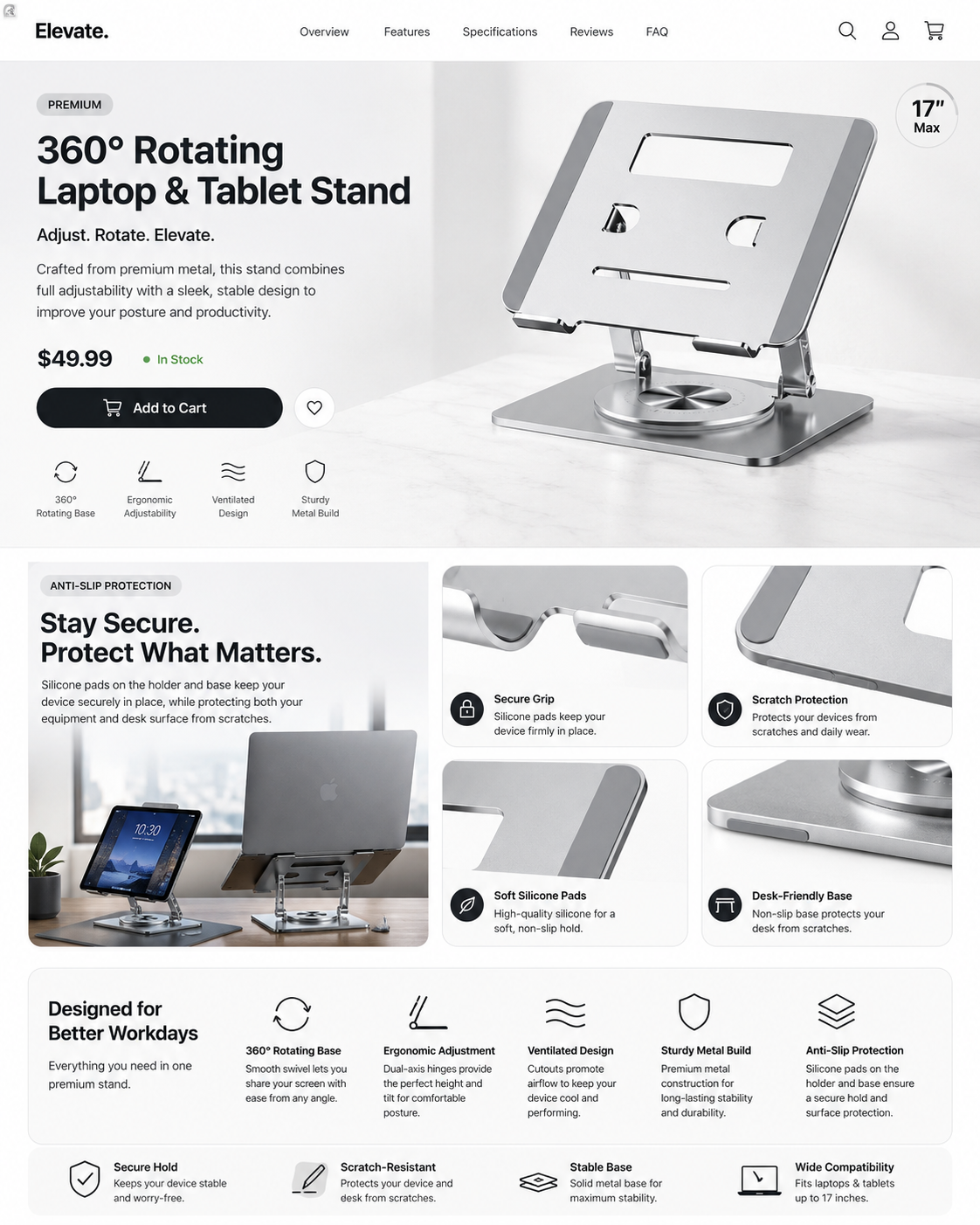 Vente en gros de support pour ordinateur portable en alliage d'aluminium avec refroidissement par ventilateur, pliable, hauteur réglable, adapté à une utilisation sur bureau, au bureau et pour les études