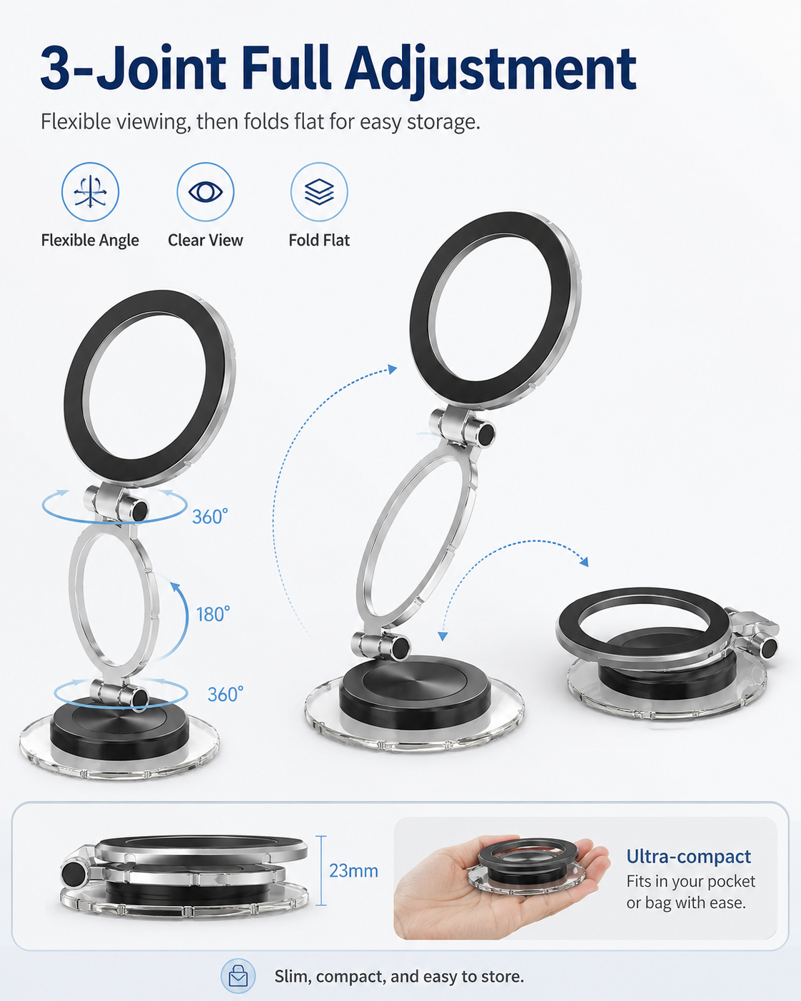 Support de téléphone portable GOHOND, pivotant et robuste, pliable et peu encombrant, pour tableau de bord de voiture.