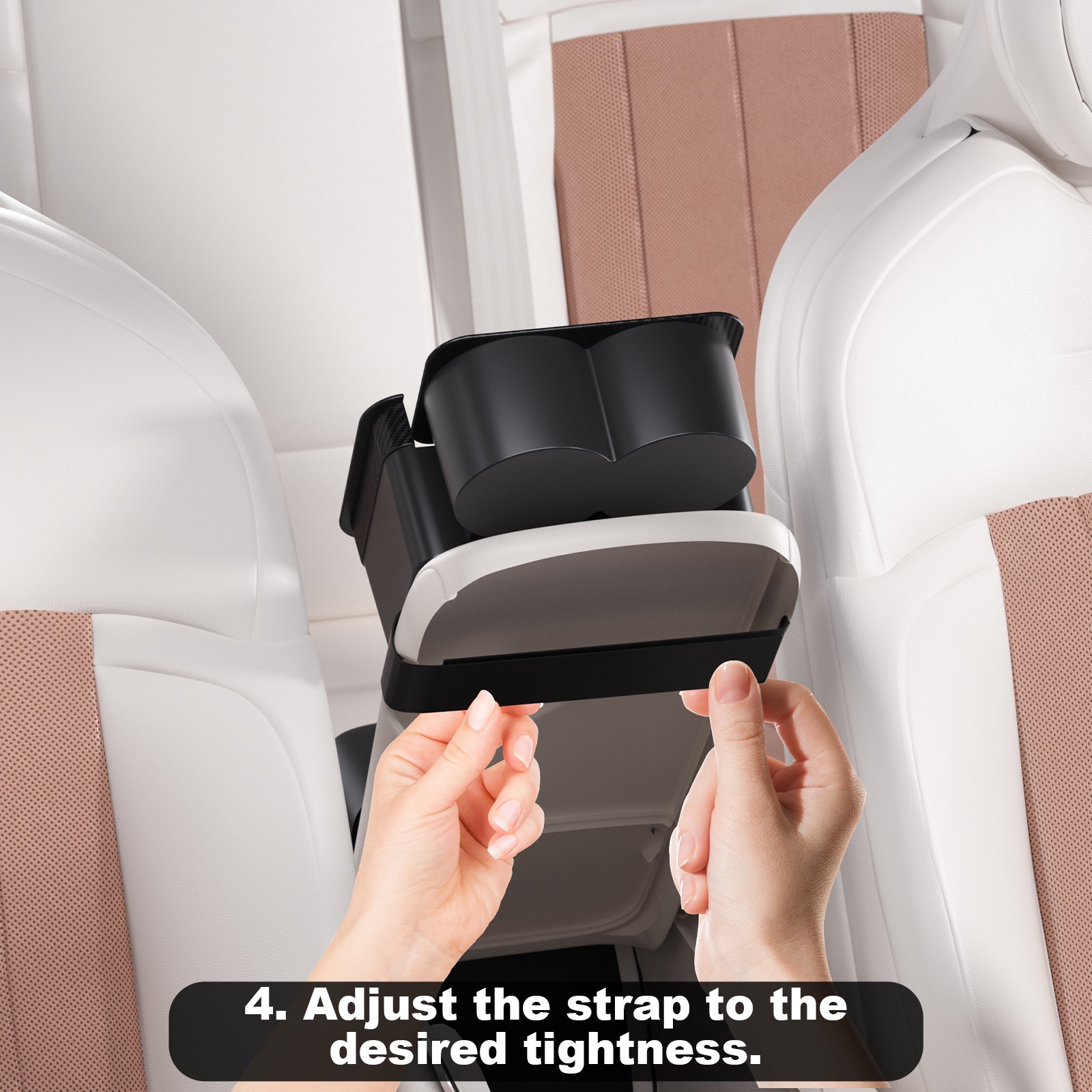 Organisateur d'accoudoir de voiture F90+TP avec support pour téléphone et tablette | Boîte de rangement multifonction 3-en-1