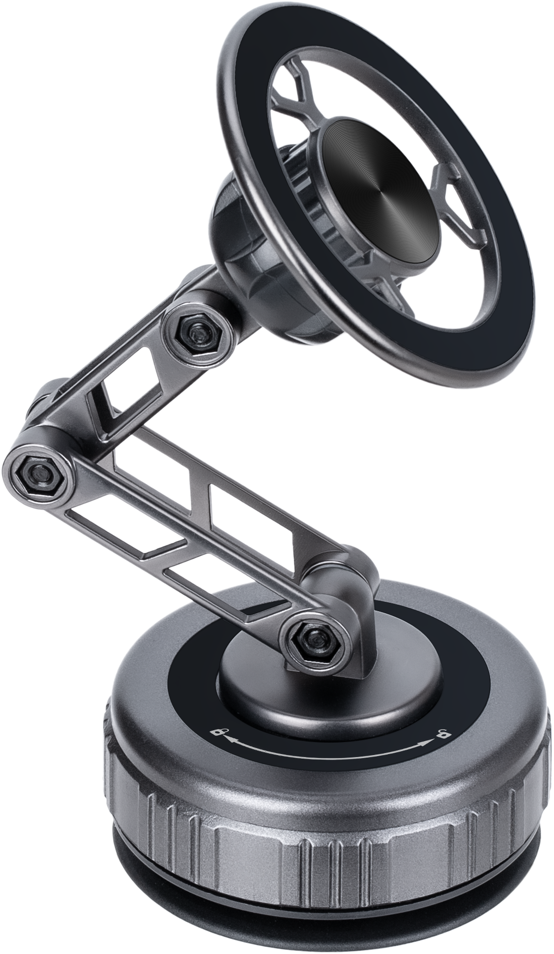 GOHOND Suporte universal para telefone de carro com braço mecânico dobrável de três eixos com rotação de 360° para navegação, suporte magnético a vácuo para telefone