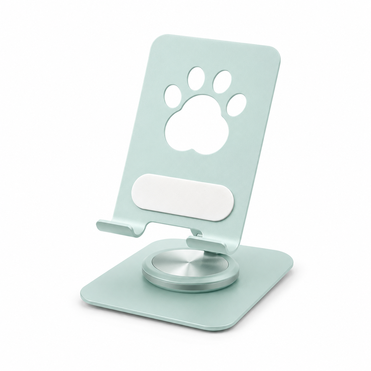 Suporte de Telefone de Metal com Recorte de Pata de Gato Kawaii, Suporte de Mesa Giratório Multi-Ângulo