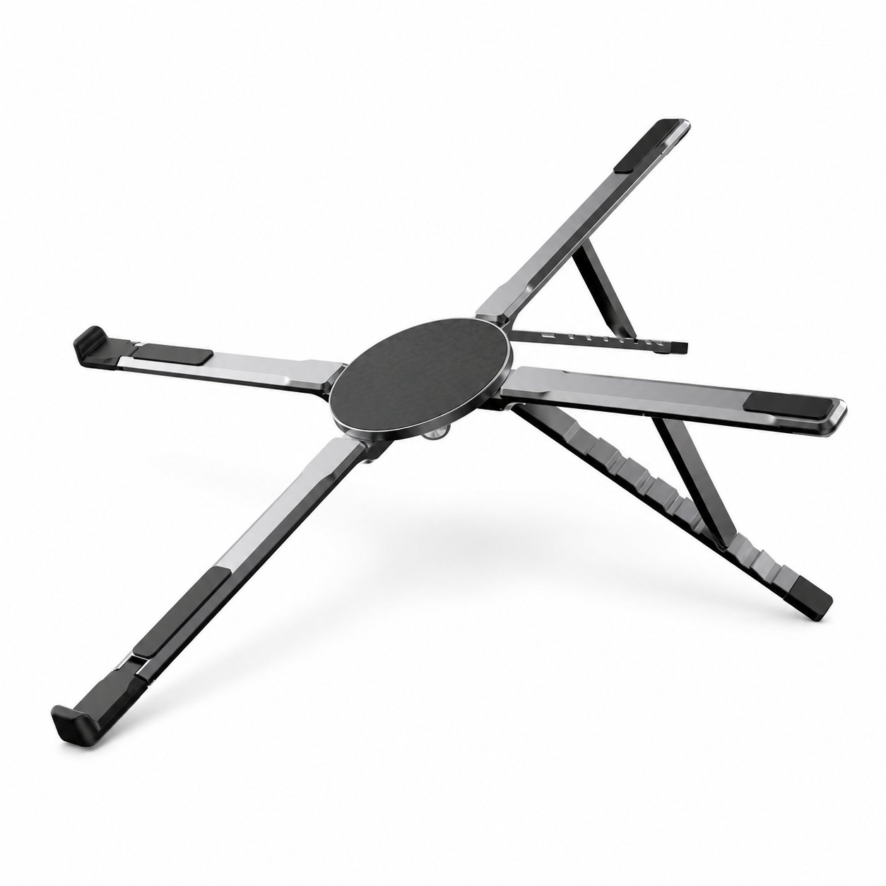 Suporte para notebook em formato X rotativo 360°， dobrável e ajustável