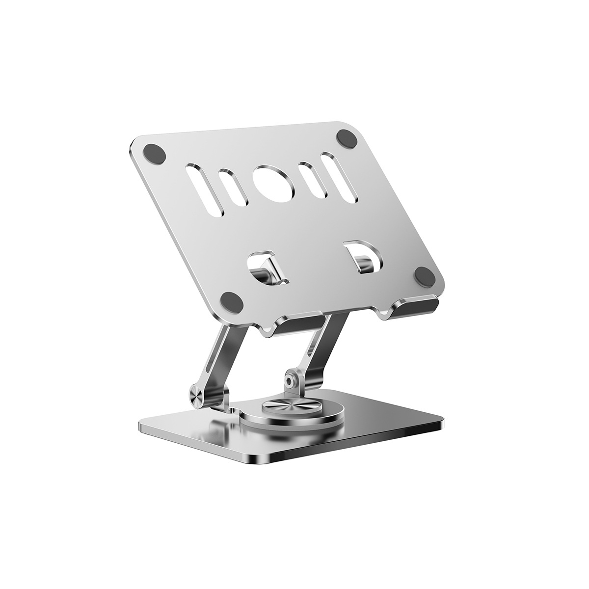 Soporte para portátil personalizado con soporte de enfriamiento de metal giratorio de 360-degree y plegable, ajustable para juegos en escritorio