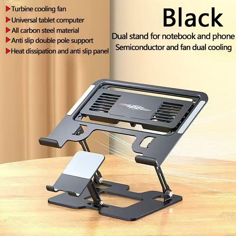 Soporte Ajustable Ergonómico para Laptop con Soporte para Teléfono | Elevador de Escritorio Duradero para Trabajo & Oficina