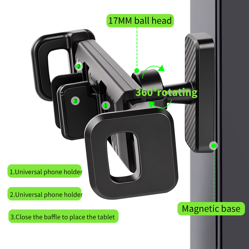 Soporte magnético para teléfono y tableta de doble posición, soporte universal giratorio de 360 Degree con base de imán fuerte para gimnasio, carrito de golf, transmisión en vivo