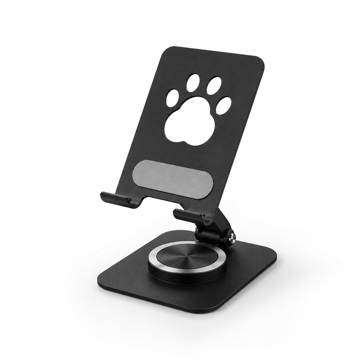 Soporte metálico para teléfono con recorte de pata de gato kawaii, soporte de escritorio giratorio de múltiples ángulos