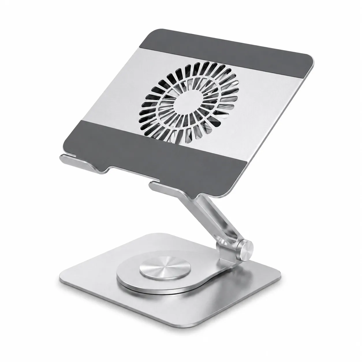 Soporte para portátil MDH-K08 con rotación de 360° y ventilador de refrigeración, altura ajustable