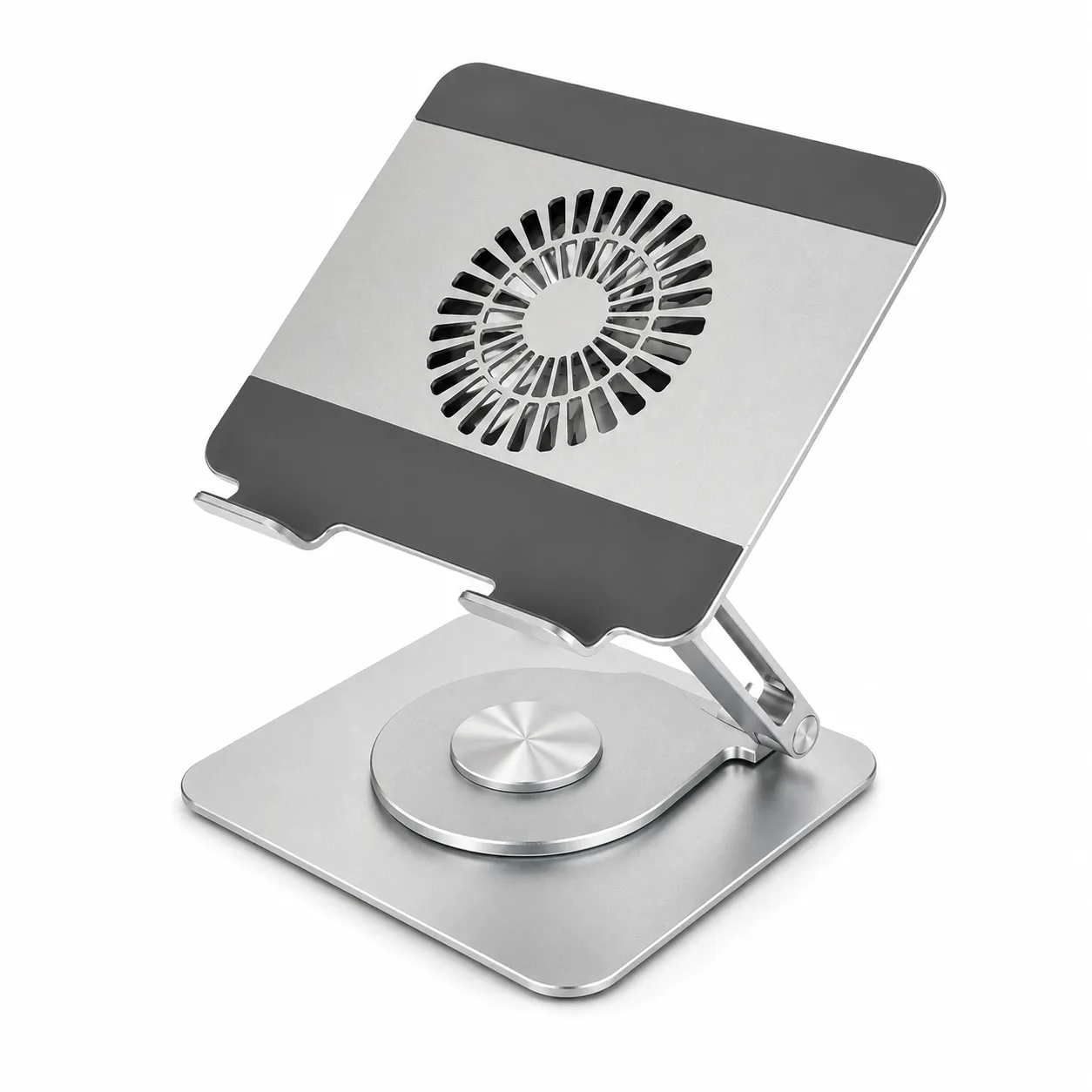 Soporte para portátil MDH-K08 con rotación de 360° y ventilador de refrigeración, altura ajustable