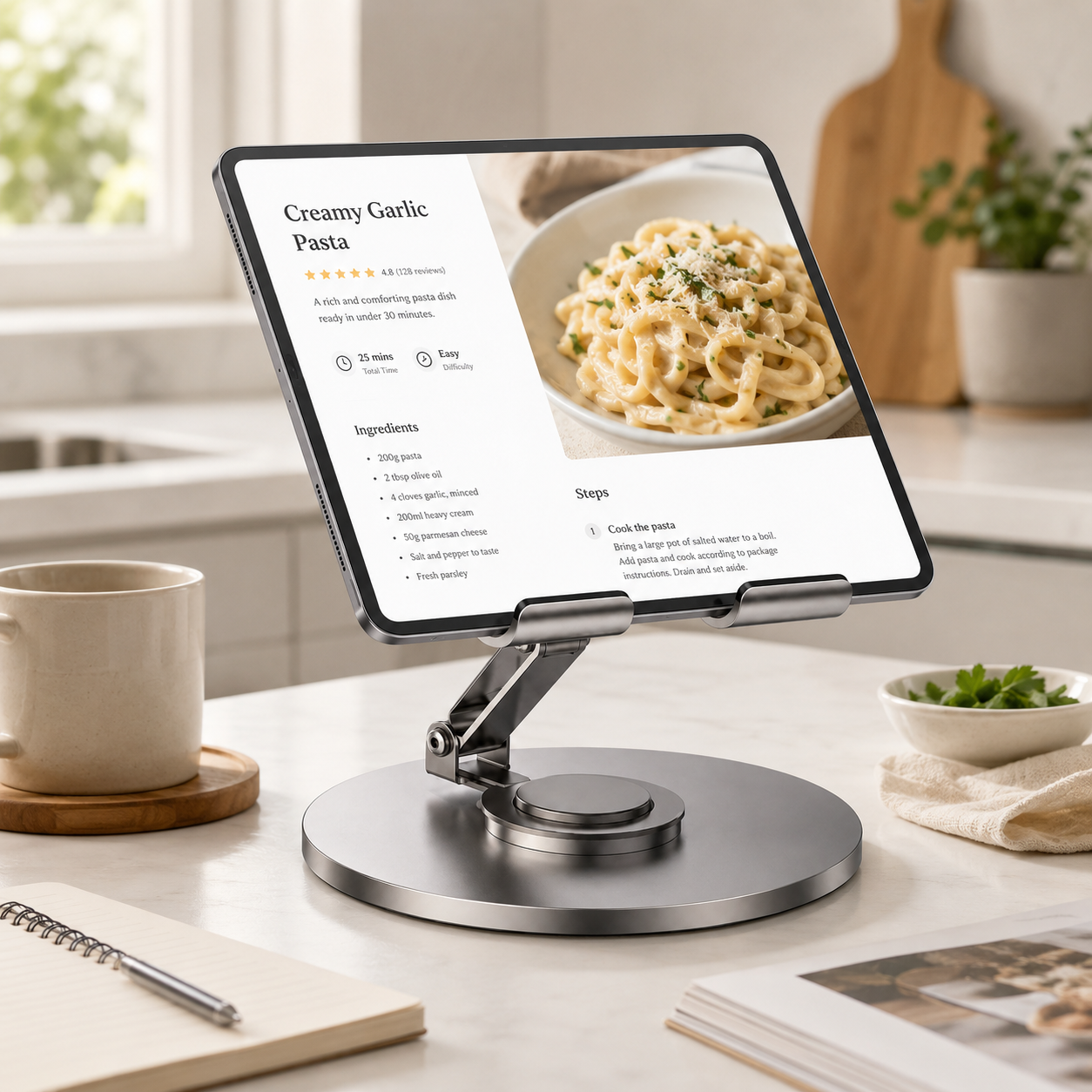 Soporte para teléfono móvil de acero al carbono universal de placa plana ajustable en altura giratorio 360° plegable para escritorio