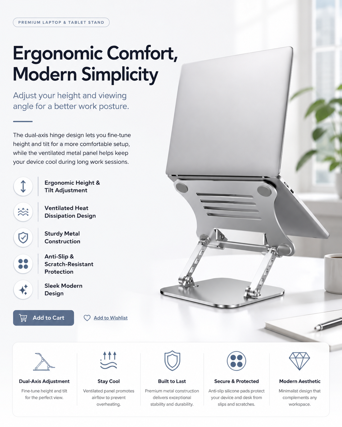 Soporte personalizado para tableta, soporte portátil plegable de metal giratorio de 360-degree para escritorio, adecuado para refrigeración y juegos de iPad