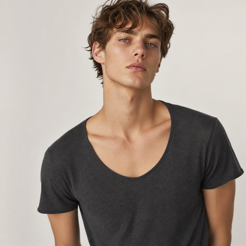scoop neck T-shirt