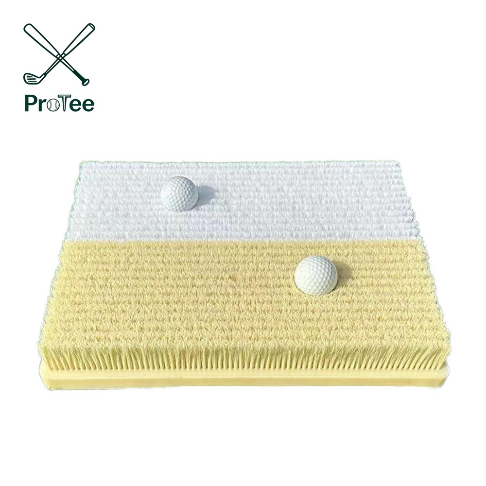 Golf Hitting Mat Golf Bunker Practice Mat Dual Sand Trap Trainer with Shallow and Deep Pit Simulation