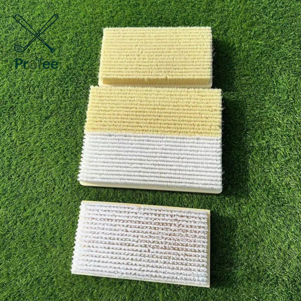 Golf Hitting Mat Golf Bunker Practice Mat Dual Sand Trap Trainer with Shallow and Deep Pit Simulation