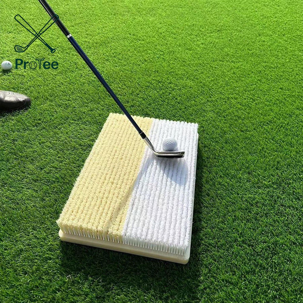 Golf Hitting Mat Golf Bunker Practice Mat Dual Sand Trap Trainer with Shallow and Deep Pit Simulation