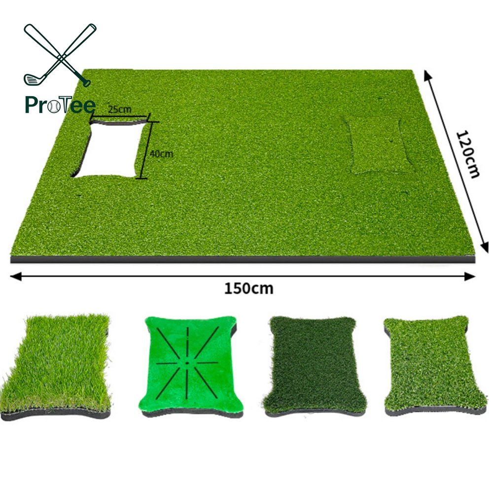 Golf Hitting Mat with High Quality Extra 4 Replaceable Golf Practice Mat Golf Swing Training Mat 5ftx4ft for Indoor Outdoor