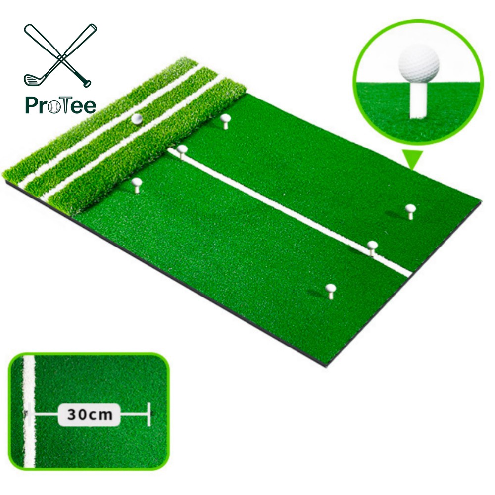Large Dual Turf Golf Practice Mat Golf Hitting Mat with Alignment Lines Indoor and Outdoor Swing & Chipping Trainer
