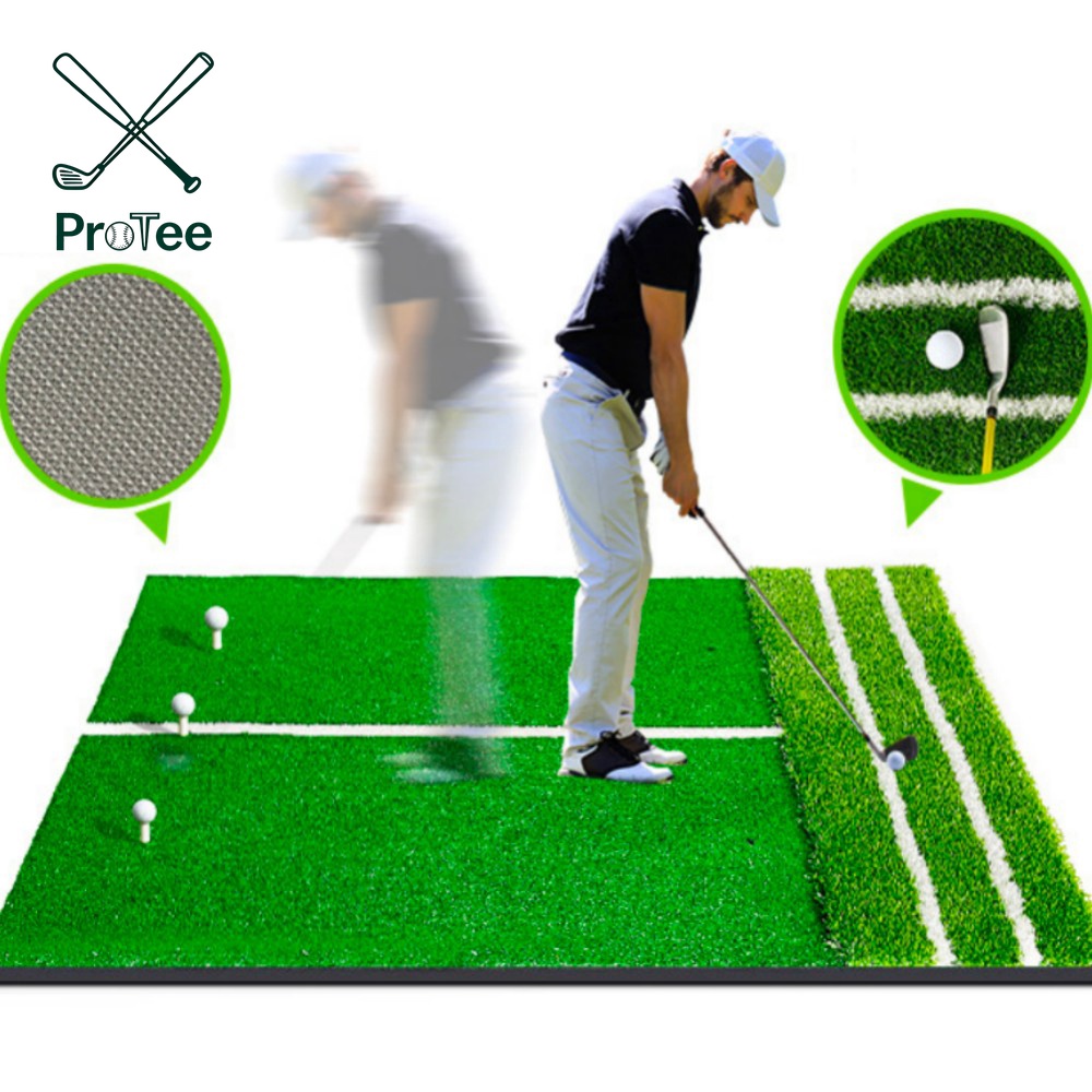 Large Dual Turf Golf Practice Mat Golf Hitting Mat with Alignment Lines Indoor and Outdoor Swing & Chipping Trainer