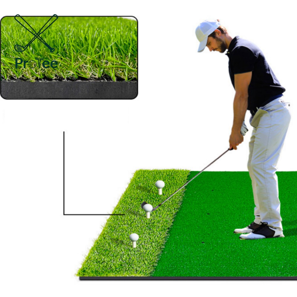 Golf Hitting Mat Integrated Tri-Turf Golf Hitting Mat Golf Training Aids Practice Outdoor and Indoor