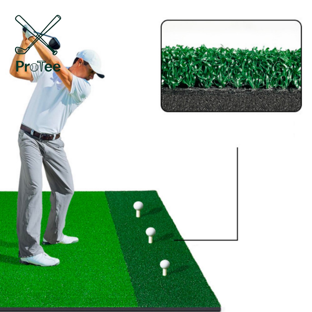 Golf Hitting Mat Integrated Tri-Turf Golf Hitting Mat Golf Training Aids Practice Outdoor and Indoor