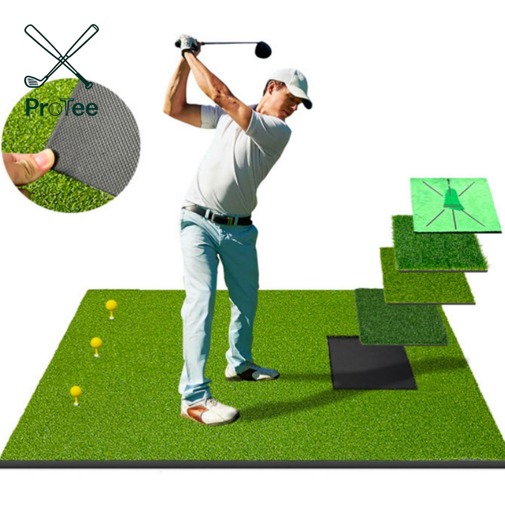 Golf Hitting Practice Mat with Artificial Turf Golf Training Aids with Replaceable Golf Practice Mat for Indoor Outdoor Training