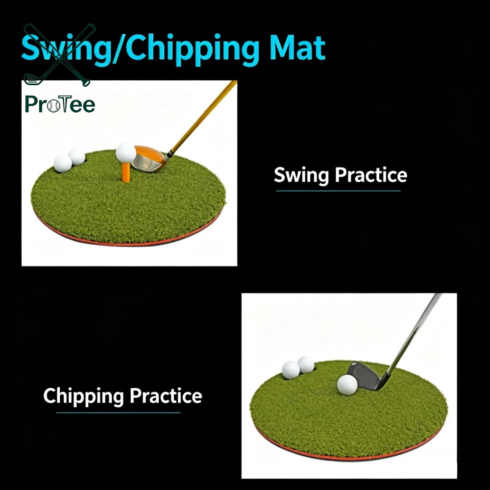 Mini Golf Hitting Mat with Anti-Slip Rubber Base Golf Chipping Mat for Hitting Swing Chipping Practice Golf Training Aids