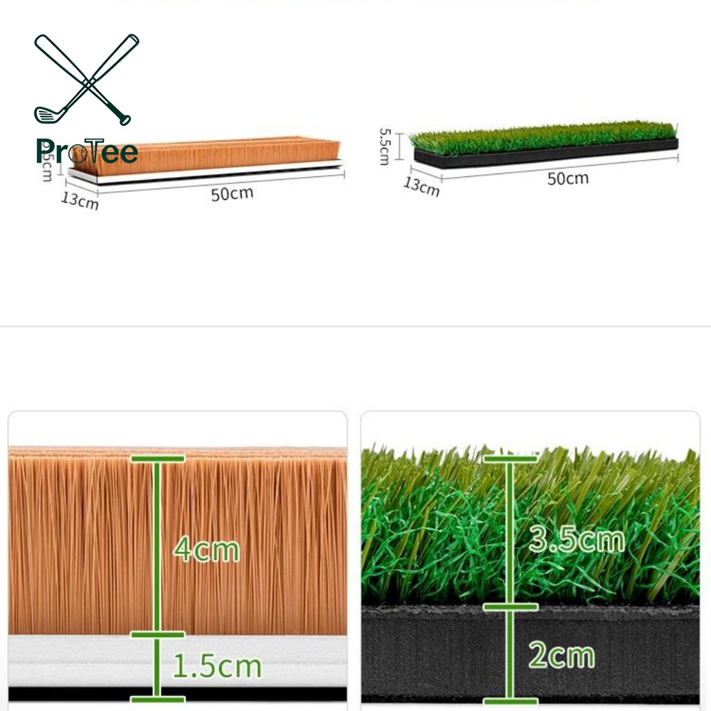 Golf Hitting Mat with Rough Turf and Sand Trap for Golf Simulator High Density Turf Golf Hitting Mat with Non-Slip EVA Backing