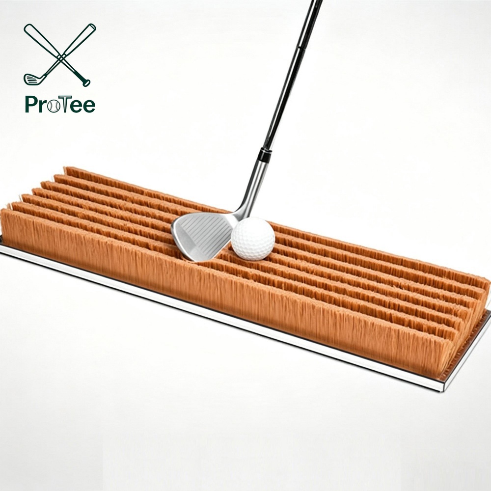 Golf Hitting Mat with Rough Turf and Sand Trap for Golf Simulator High Density Turf Golf Hitting Mat with Non-Slip EVA Backing