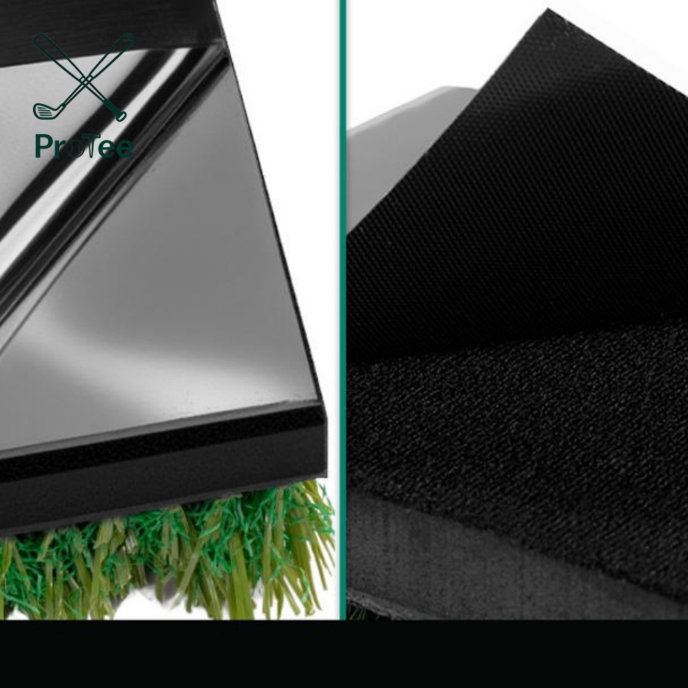 Golf Hitting Mat with Rough Turf and Sand Trap for Golf Simulator High Density Turf Golf Hitting Mat with Non-Slip EVA Backing