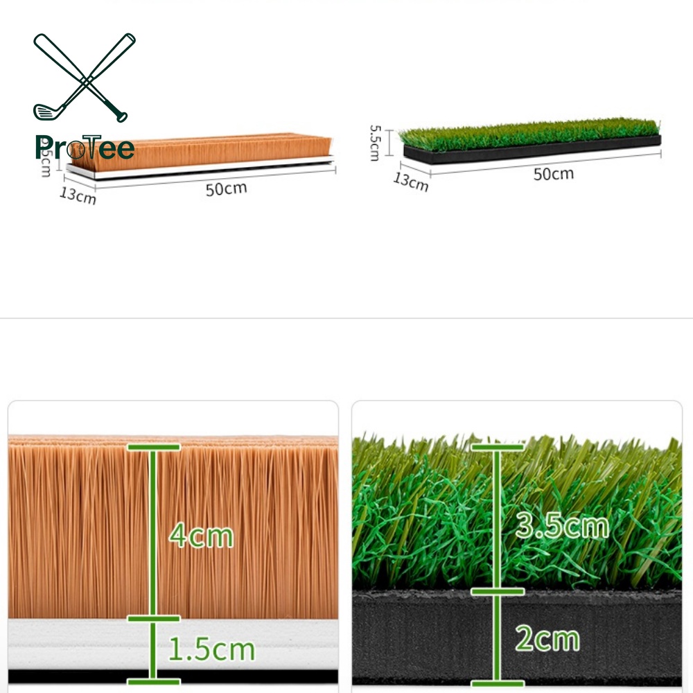 Golf Hitting Mat with Rough Turf and Sand Trap for Golf Simulator High Density Turf Golf Hitting Mat with Non-Slip EVA Backing