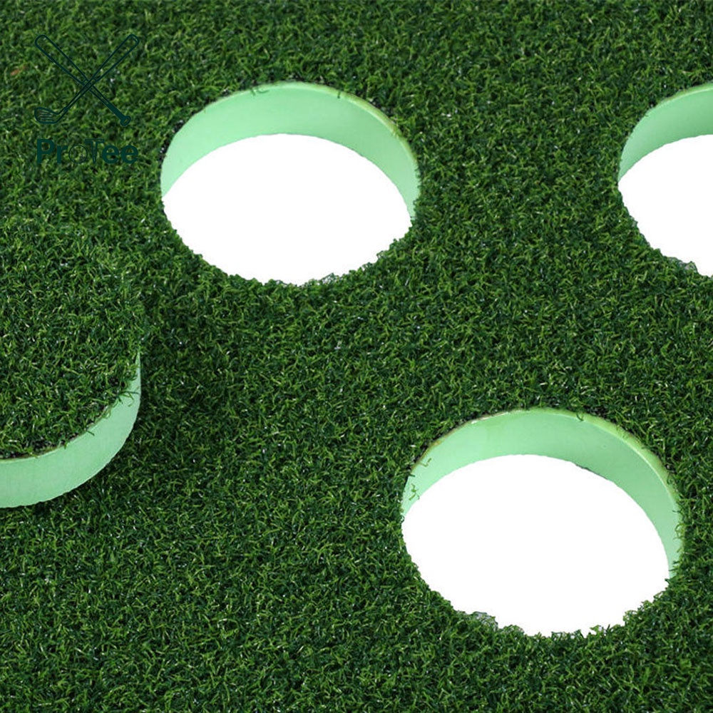 Golf Putting Game Set With Putters and Hole Covers Backyard Putting Green Golf Mat with Artificial Turf Surface