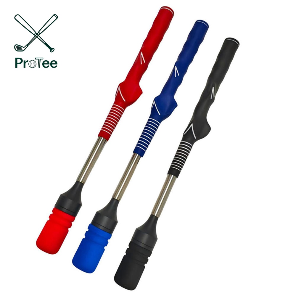 High Performance Metal Golf Swing Trainer with High-Elasticity Silent Silicone Impact Head Golf Swing Training Aid