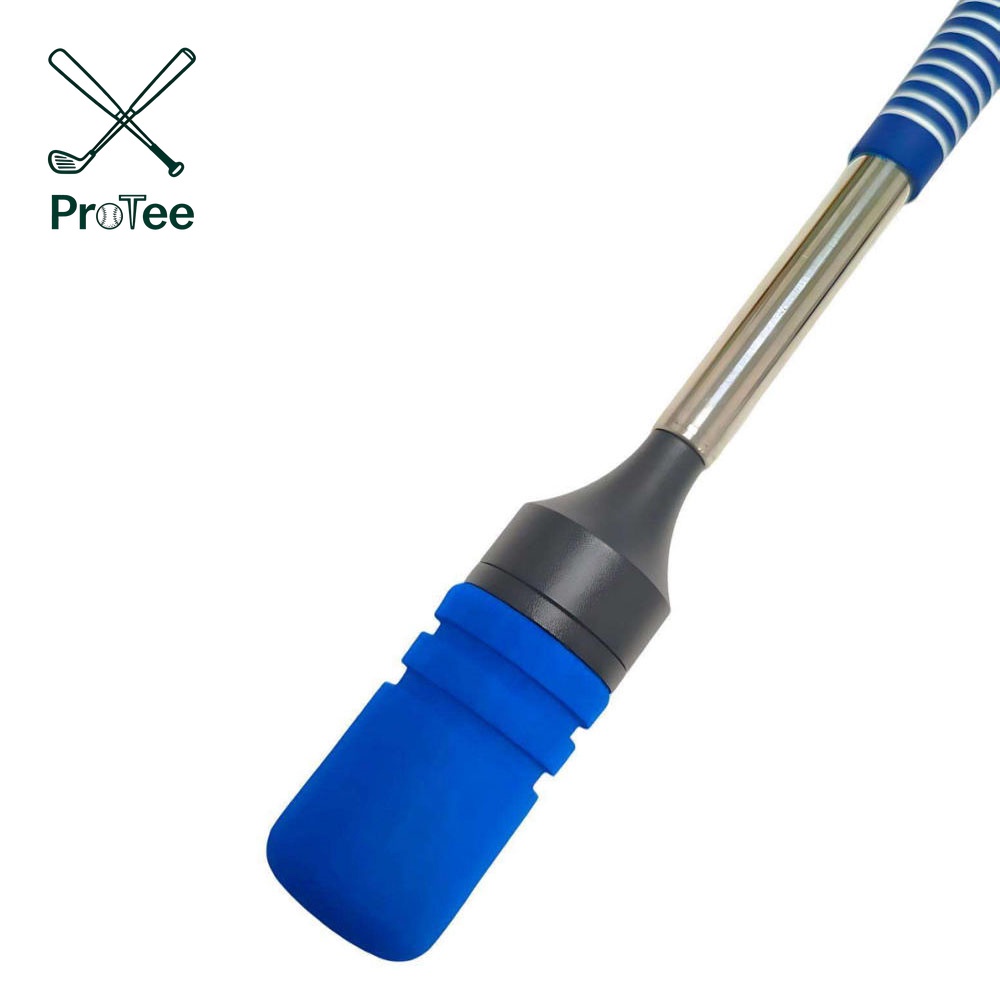 High Performance Metal Golf Swing Trainer with High-Elasticity Silent Silicone Impact Head Golf Swing Training Aid