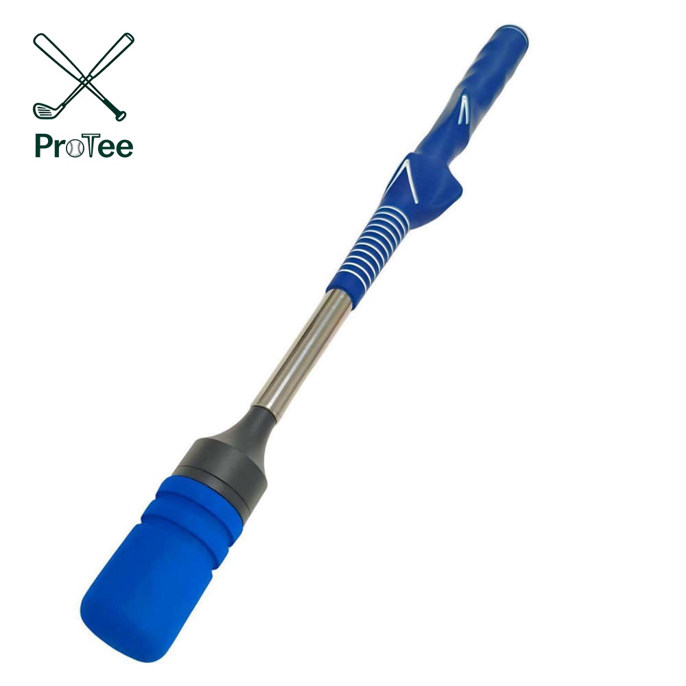 High Performance Metal Golf Swing Trainer with High-Elasticity Silent Silicone Impact Head Golf Swing Training Aid