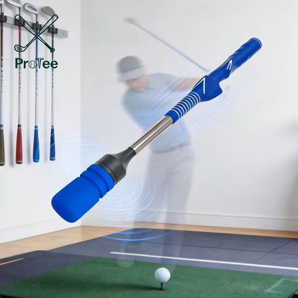 High Performance Metal Golf Swing Trainer with High-Elasticity Silent Silicone Impact Head Golf Swing Training Aid