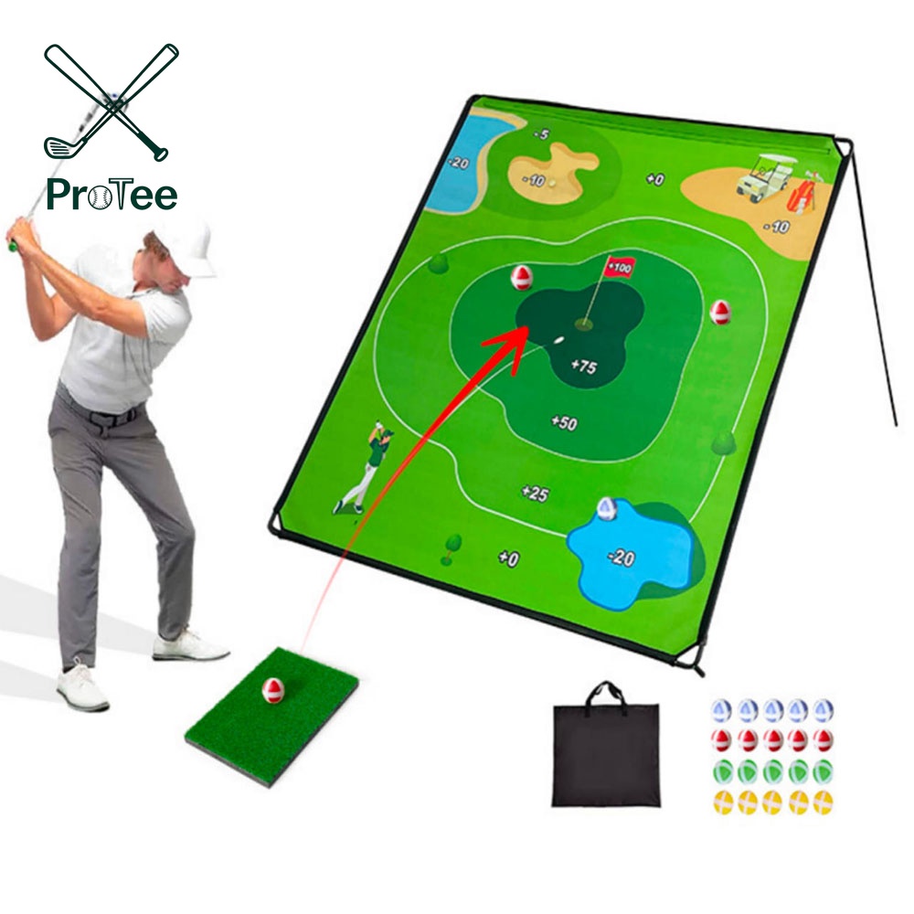 TOY Life Golf Chipping Game with Chipping Mat Outdoor Indoor Sports Training Toy Gift for Adults Kids Family Yard Target Game