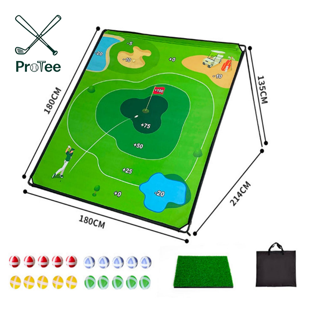 TOY Life Golf Chipping Game with Chipping Mat Outdoor Indoor Sports Training Toy Gift for Adults Kids Family Yard Target Game