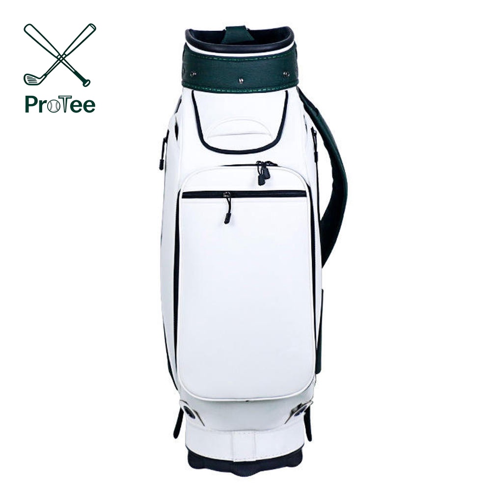 Durable PU Leather Lightweight Golf Cart Bag with Golf Shoe Bag and 5-way Top Dividers for Men and Women Driving Range