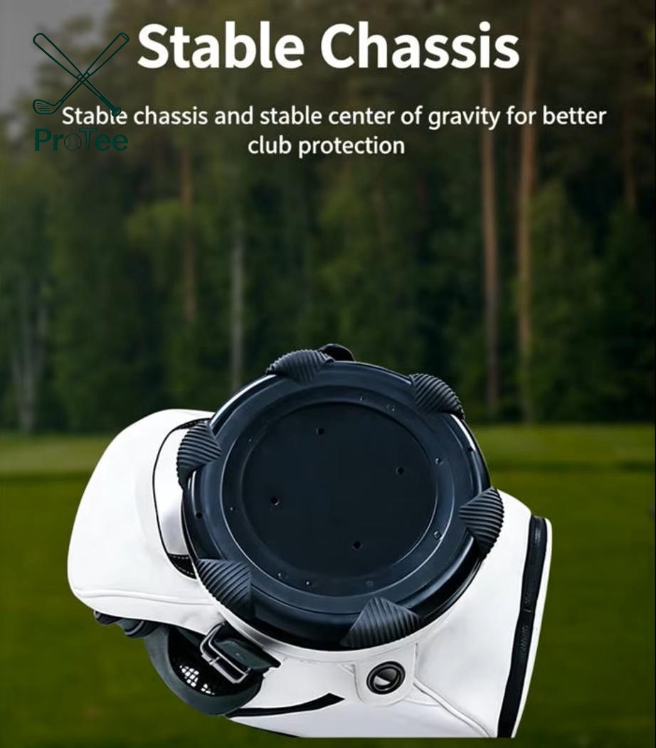 Durable PU Leather Lightweight Golf Cart Bag with Golf Shoe Bag and 5-way Top Dividers for Men and Women Driving Range