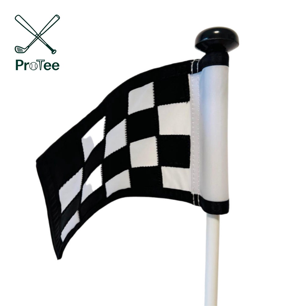 Golf Flagstick Mini Practice Putting Green Flags for Yard Fiberglass Portable 1 Section Design Double Side Checkered Flag