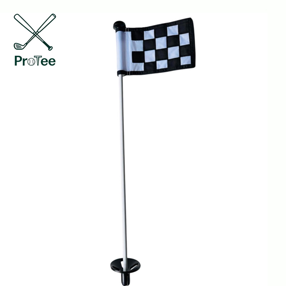 Golf Flag Hole Cup Set Checkered Golf Flag with 6 Inch Cup and Tube Inserted Mini Practice Putting Green for Garden Yard