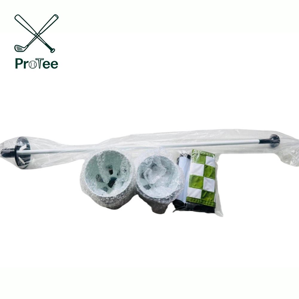 Golf Flag Hole Cup Set Checkered Golf Flag with 6 Inch Cup and Tube Inserted Mini Practice Putting Green for Garden Yard