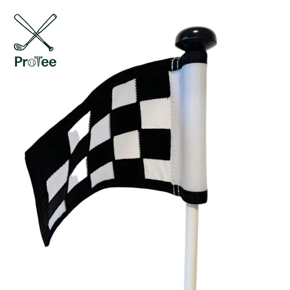 Golf Flag Hole Cup Set Checkered Golf Flag with 6 Inch Cup and Tube Inserted Mini Practice Putting Green for Garden Yard