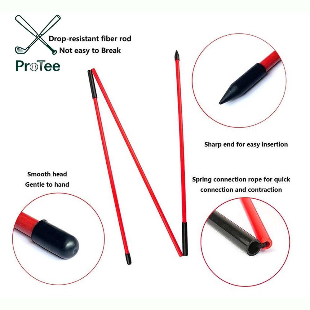 Customized Logo Collapsible Golf Alignment Stick for Putting and Swing Training Golf Putting Aid Fiberglass Tube